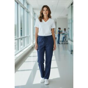 Fundamentals Scrubs by White Swan Navy Scrub Pants Size L. #140